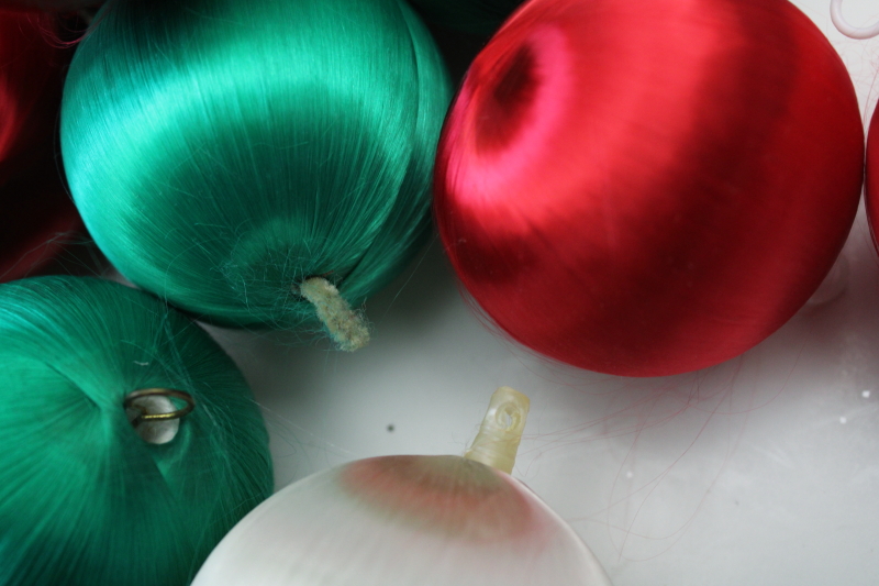 photo of 70s vintage spun satin balls Christmas ornaments lot 40+ different colors #3