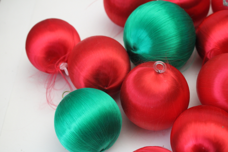 photo of 70s vintage spun satin balls Christmas ornaments lot 40+ different colors #5