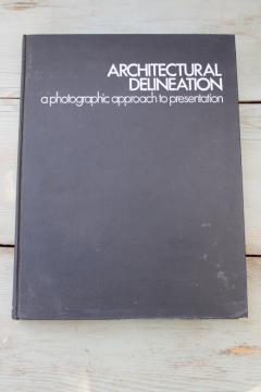 catalog photo of 70s vintage textbook, Architectural Delineation drawings from photos