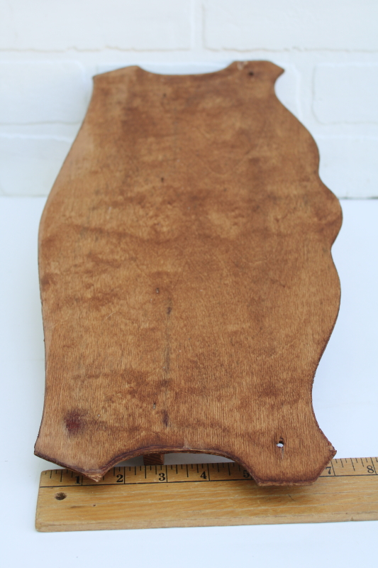 photo of 70s vintage wood spoon holder, wall mount rack for collectibles display grandmacore country kitchen #5