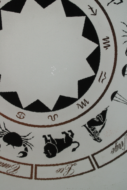 photo of 70s vintage zodiac design glass cutting board, kitchen counter saver  #7
