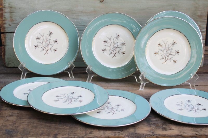 photo of 8 Kingsley Lenox china salad plates never used vintage set in perfect condition  #1