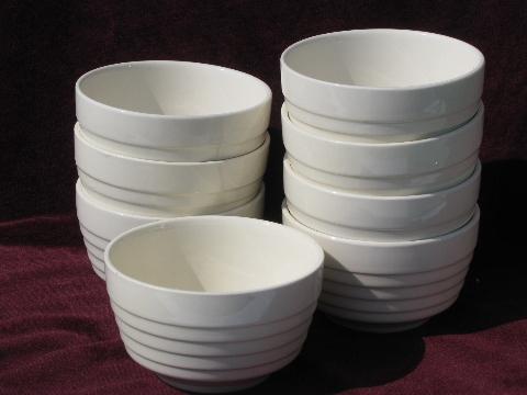 photo of 8 old deep bowls for soup, stew, chili, ice cream! vintage USA pottery #1