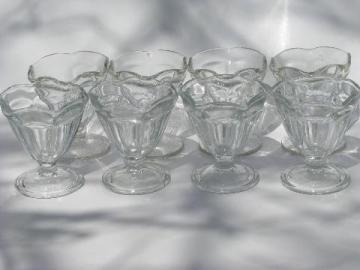 catalog photo of 8 old fashioned heavy glass ice cream sundae dishes