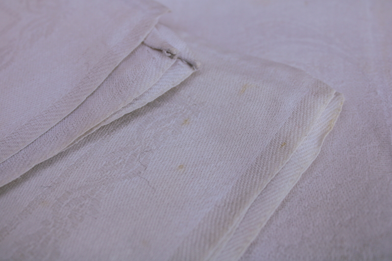 photo of 8 pure linen dinner napkins, vintage damask table linens set extra large cloth napkins white linen  #5