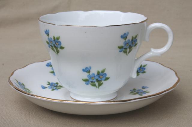 photo of 8 vintage china cups & saucers to mixn & match, tea party flowered porcelain teacups #6