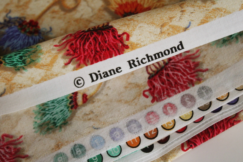 photo of 8 yards Diane Richmond cotton fabric, bohemian tassels print for ethnic style fashion or decor #2