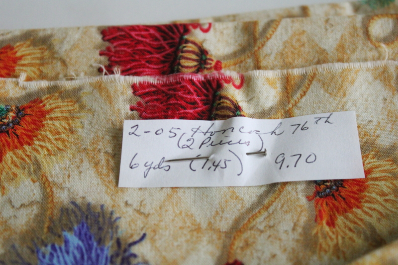 photo of 8 yards Diane Richmond cotton fabric, bohemian tassels print for ethnic style fashion or decor #4