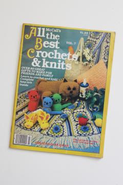 80 projects to crochet & knit, vintage McCalls needlework patterns, hippie retro!