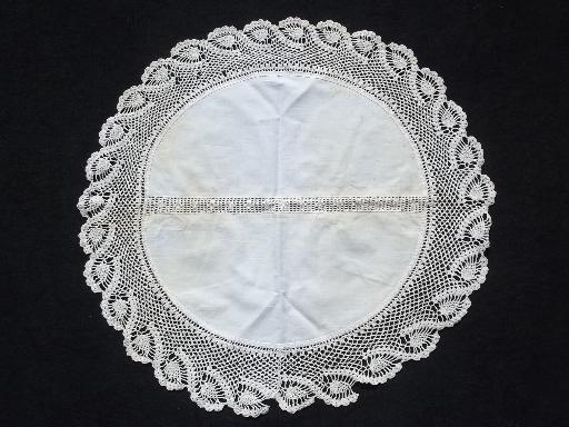 photo of 80+ vintage doilies, cotton fabric doily table mats w/ lace and crochet #4