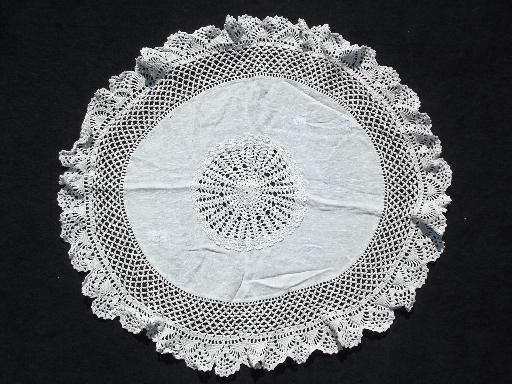 photo of 80+ vintage doilies, cotton fabric doily table mats w/ lace and crochet #6