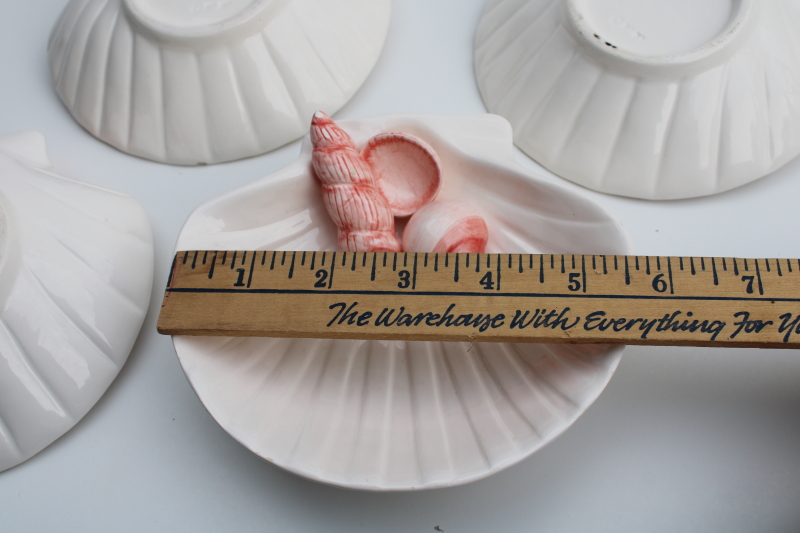 photo of 80s 90s vintage Fitz & Floyd Coquille scallop shell soap dish bowls w/ sea shells #8