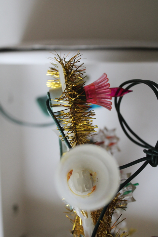 photo of 80s 90s vintage Kmart gold tinsel star lighted Christmas tree topper in box, works  #6