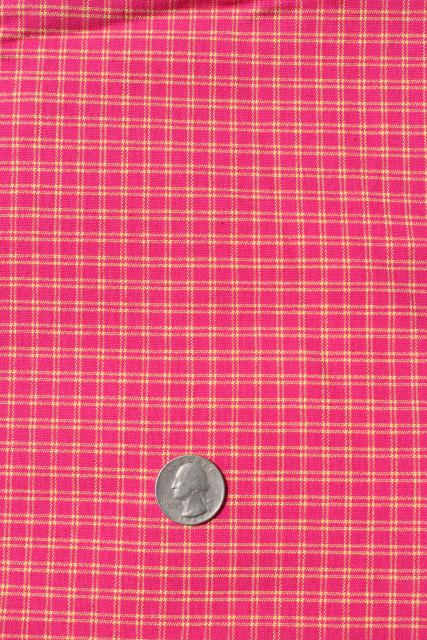 photo of 80s 90s vintage country cowgirl shirting cotton fabric, windowpane woven checks in girly colors #3