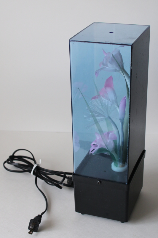 photo of 80s 90s vintage fiber optic color change light, display case flowers working TV lamp mood light  #5