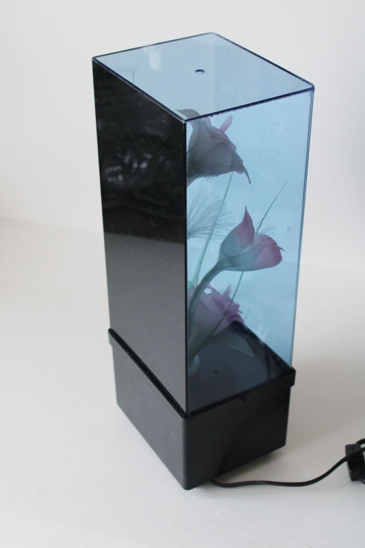 photo of 80s 90s vintage fiber optic color change light, display case flowers working TV lamp mood light  #6