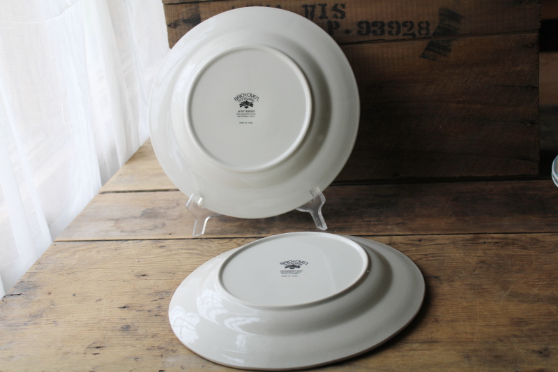 photo of 80s 90s vintage goose w/ bow Aunt Rhody Brick Oven stoneware dishes, plates, mugs, bowls  #2