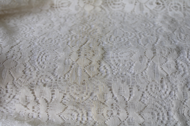 photo of 80s 90s vintage ivory ivory lace curtains, large wide panels w/ scalloped edges on both sides  #7
