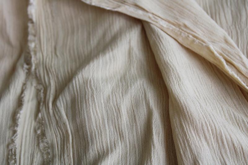 photo of 80s 90s vintage rayon blend crinkle fabric, warm tan latte solid color #2