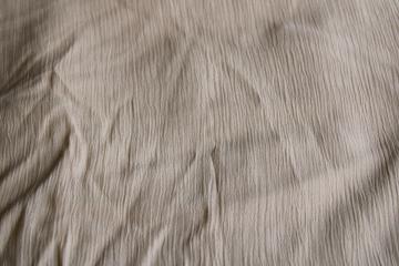 80s 90s vintage rayon blend crinkle fabric, warm tan latte solid color