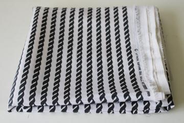 catalog photo of 80s 90s vintage silky poly shirt or dress fabric, mod black & white chain print Gilbert Frank design 