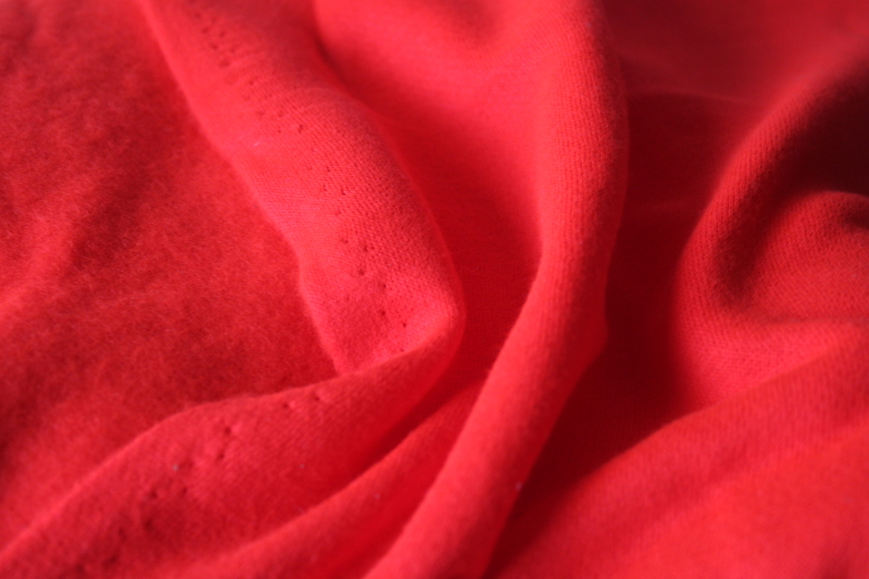photo of 80s 90s vintage sweat fleece retro sweatshirt pants fabric, soft light synthetic, bright red solid color  #3