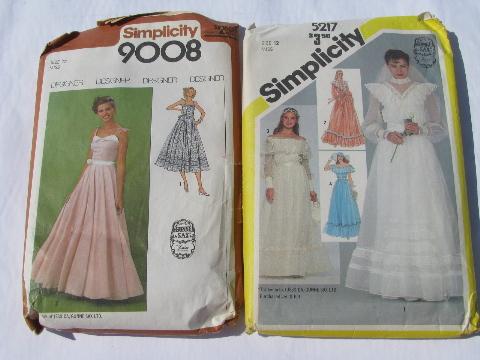 photo of 80s Jessica McClintock Gunne Sax bridal sewing patterns, wedding dress & bridesmaid #1