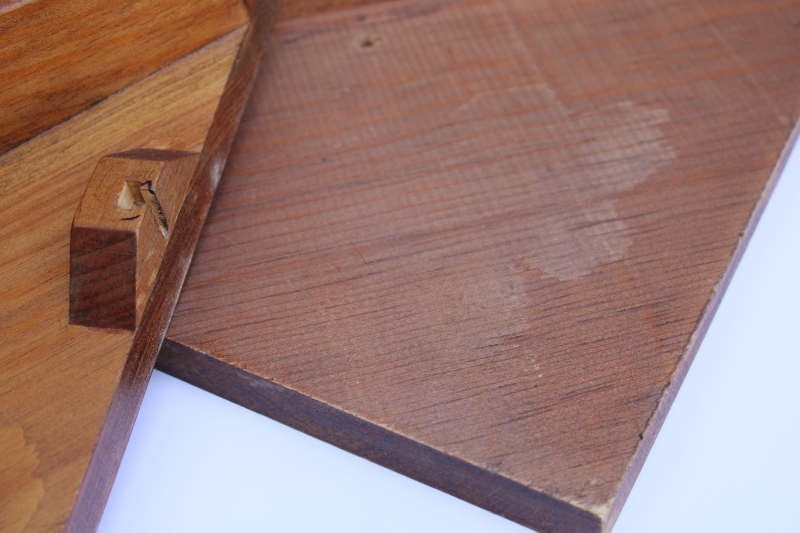 photo of 80s country heart cutout wood corner shelf large & small, cute vintage display shelves #8