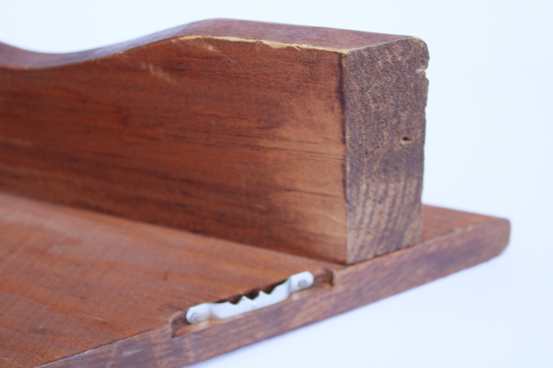 photo of 80s country heart cutout wood corner shelf large & small, cute vintage display shelves #9