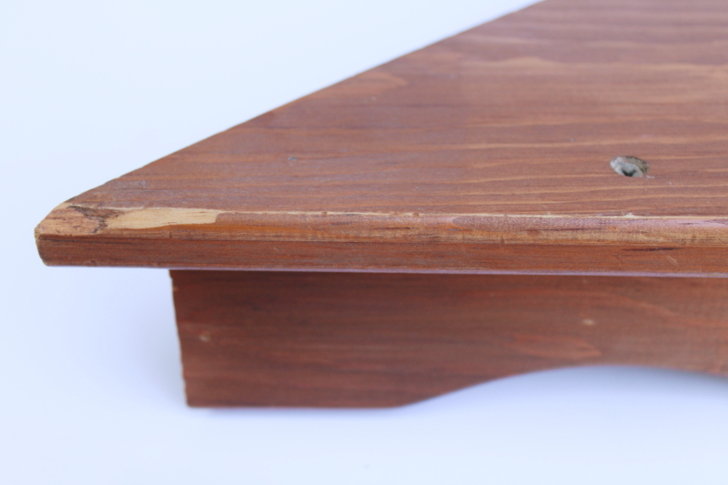 photo of 80s country heart cutout wood corner shelf large & small, cute vintage display shelves #10