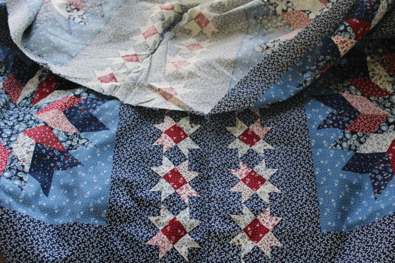 photo of 80s prairie style vintage calico patchwork print cheater quilt fabric, VIP Cranston cotton #4