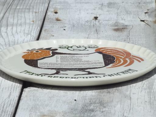 photo of 80s retro Texas Barbecue chicken platter, Royal china  Bar-B-Q recipe plate #4