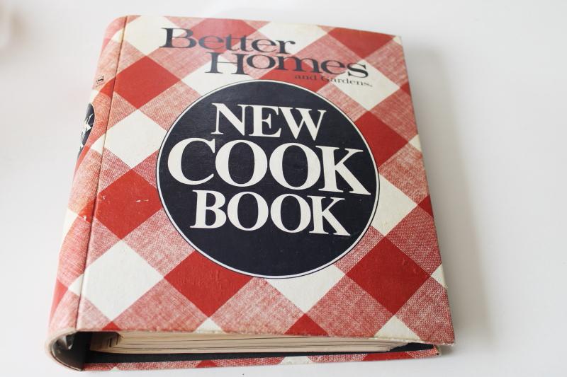 photo of 80s vintage Better Homes & Gardens New Cook Book red gingham ring bound BH&G cookbook #1