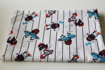 catalog photo of 80s vintage California Raisins cartoon print fabric, 1989 Stutz Horowitz yardage 