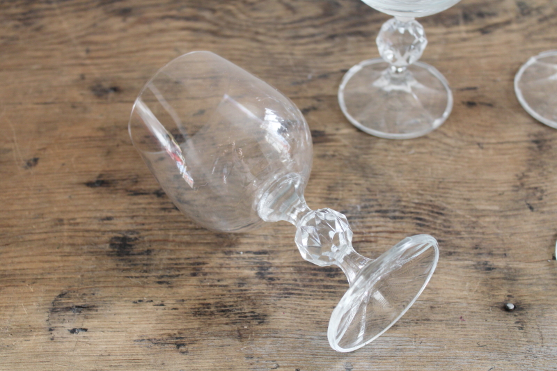 photo of 80s vintage Claudia stemware, set of 6 crystal wine glasses hand blown glass Poland #5