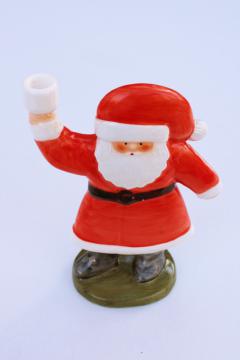 catalog photo of 80s vintage Goebel Lisa Larson Santa candle holder, Scandi mod Christmas decor