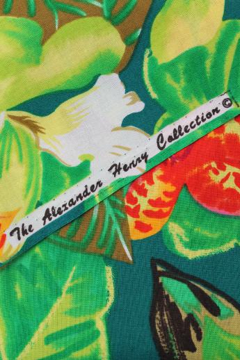 photo of 80s vintage Hawaiian print cotton fabric, tropical print fabric for shirts, shorts etc. #3