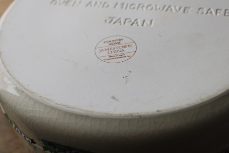 photo of 80s vintage Japan stoneware Country Home grandmacore folk art farm Jamestown china covered casserole  #8