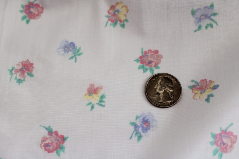 photo of 80s vintage Joan Kessler floral print cotton fabric, small flowers in pastel colors #3