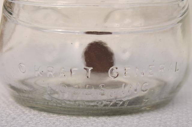 photo of 80s vintage Kraft jelly jar w/ teddy bear shape, glass jam jar coin bank #6