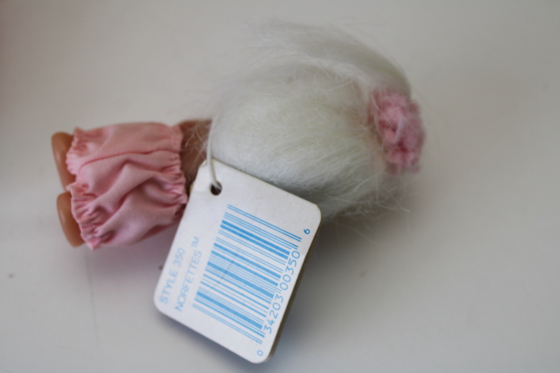 photo of 80s vintage Norfin Dam trolls, mini troll doll lot Norfettes, some Norfin tags  #4
