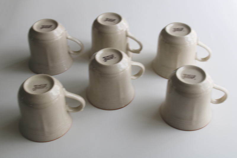 photo of 80s vintage Our Country Newcor stoneware mugs, village houses cottagecore print  #9