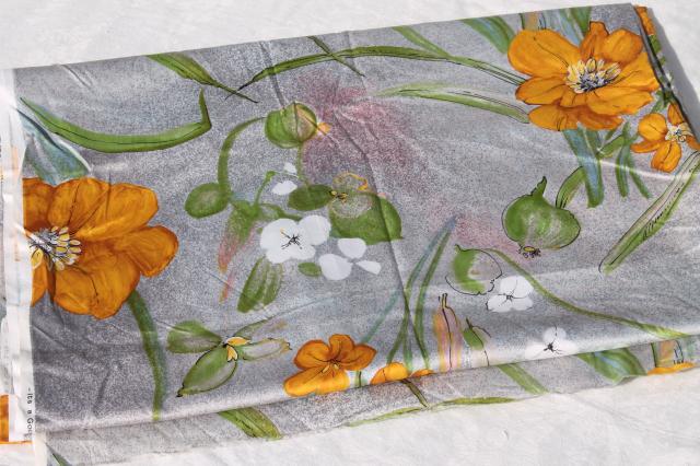 photo of 80s vintage Toyobo Japan cotton sateen fabric, It's a Good Life floral print #5