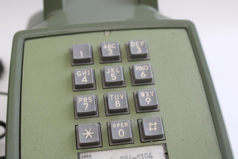 photo of 80s vintage avocado green telephone, Bell 2500DM modular touch tone phone, works! #6