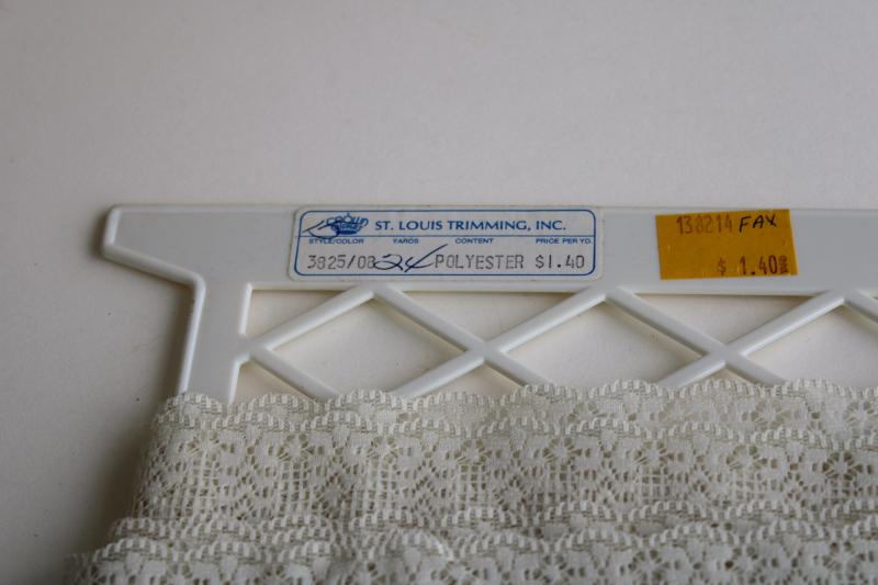 photo of 80s vintage craft lace hoop ruffle edging, trim for wall art embroidery hoops  #3