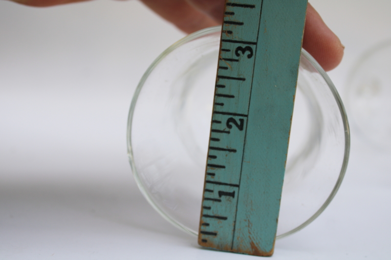 photo of 80s vintage crystal clear glass candle shades, pair peg type candle holder cups for sconces, candlesticks  #5