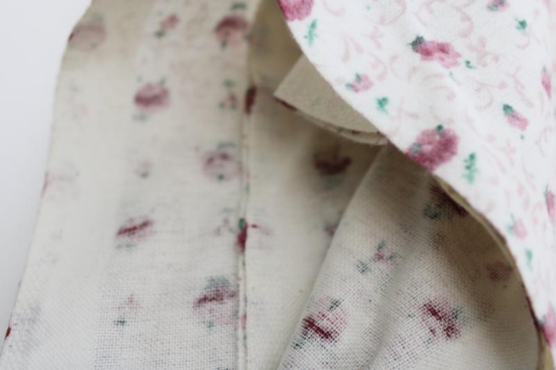 photo of 80s vintage dusty rose floral print cotton flannel fabric, so soft #3