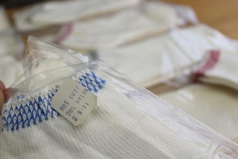 photo of 80s vintage no show sport socks, golf or tennis socks white cotton w/ colored trim #2
