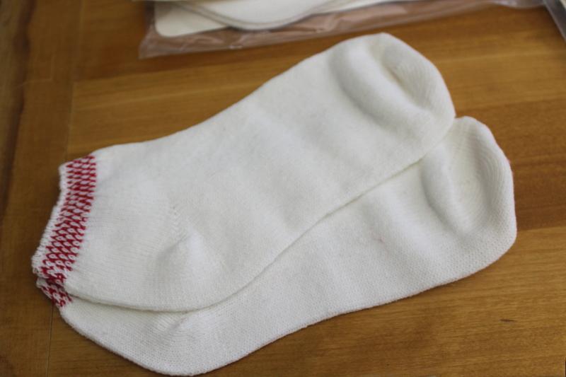 photo of 80s vintage no show sport socks, golf or tennis socks white cotton w/ colored trim #4