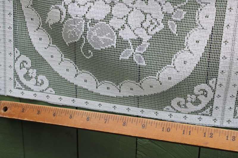 photo of 80s vintage poly lace fabric, cut & sew blocks for pillows or embroidery hoop art retro cottage style #6